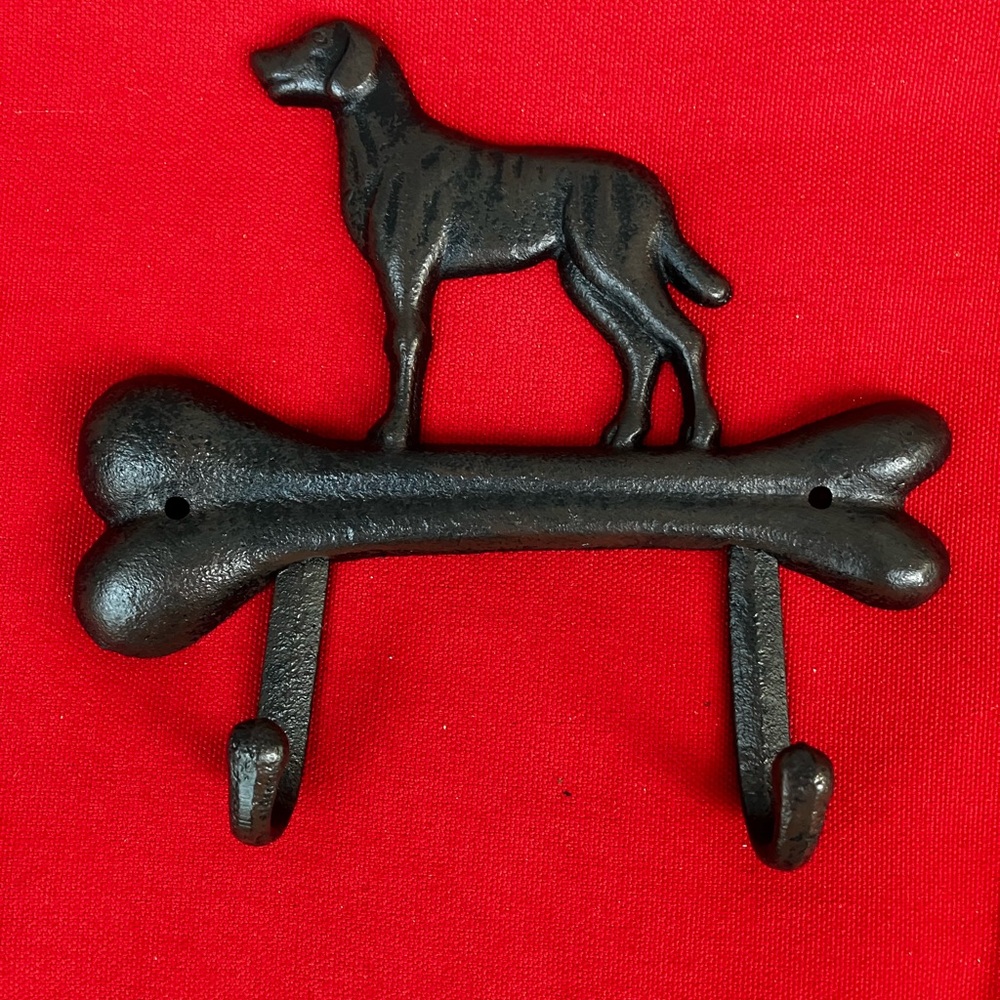 Black Dog Bone Wall Hook Cast Iron